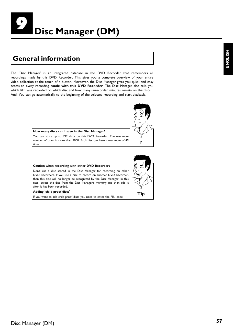 Disc manager (dm), General information | Philips DVDR 80 User Manual | Page 69 / 228