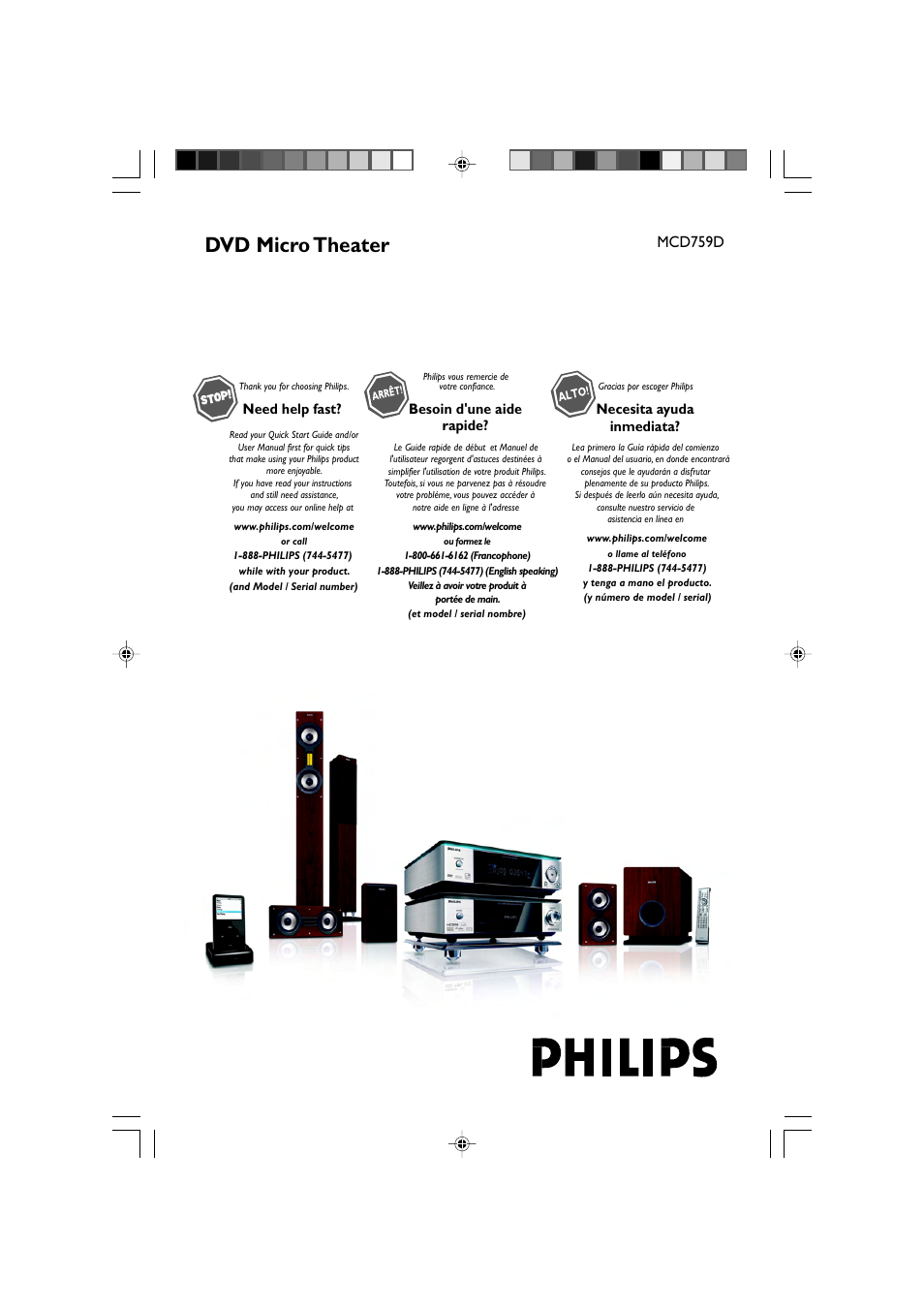 Philips DVD Micro Theatre MCD759D User Manual | 47 pages