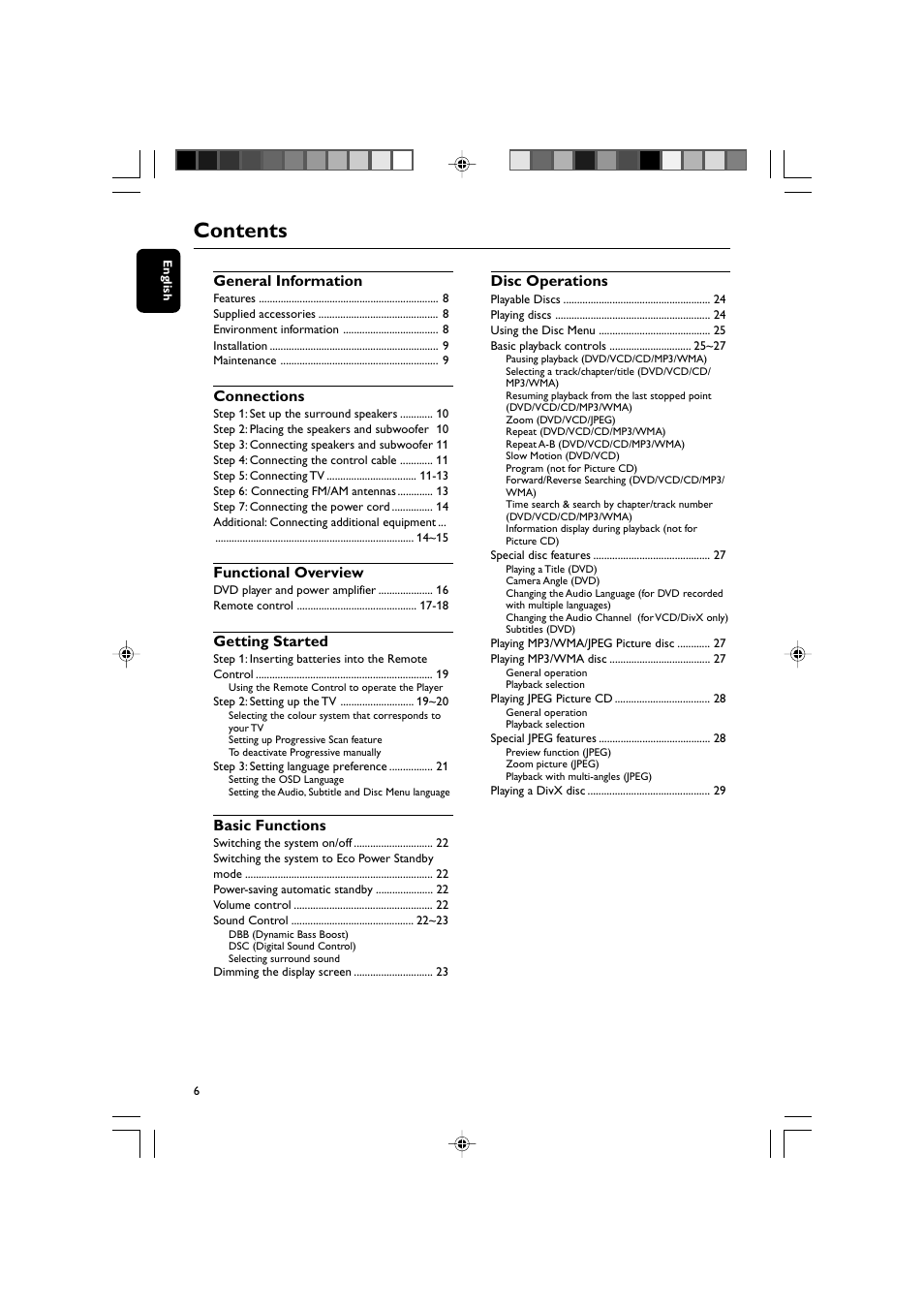 Philips DVD Micro Theatre MCD759D User Manual | Page 6 / 47