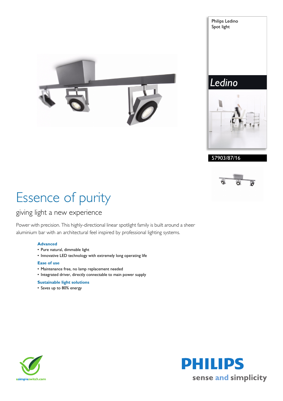 Philips Spot light 57903/87/16 User Manual | 2 pages