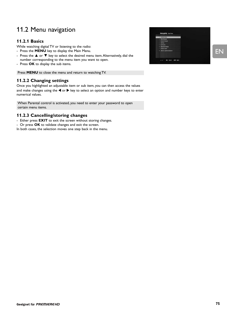 2 menu navigation | Philips DCR 9001/22 User Manual | Page 27 / 65