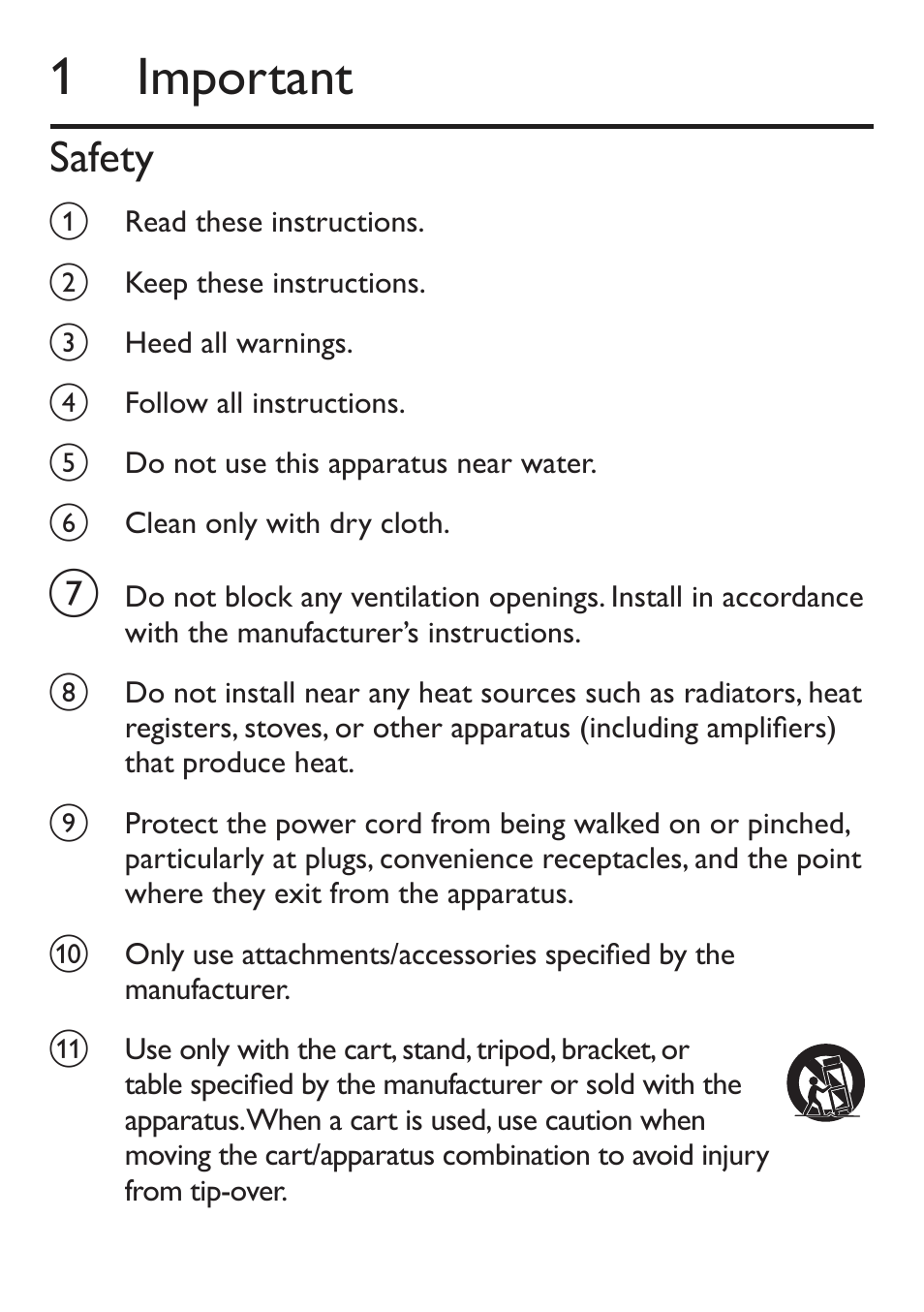 1 important, Safety | Philips AJ4200/79 User Manual | Page 3 / 24