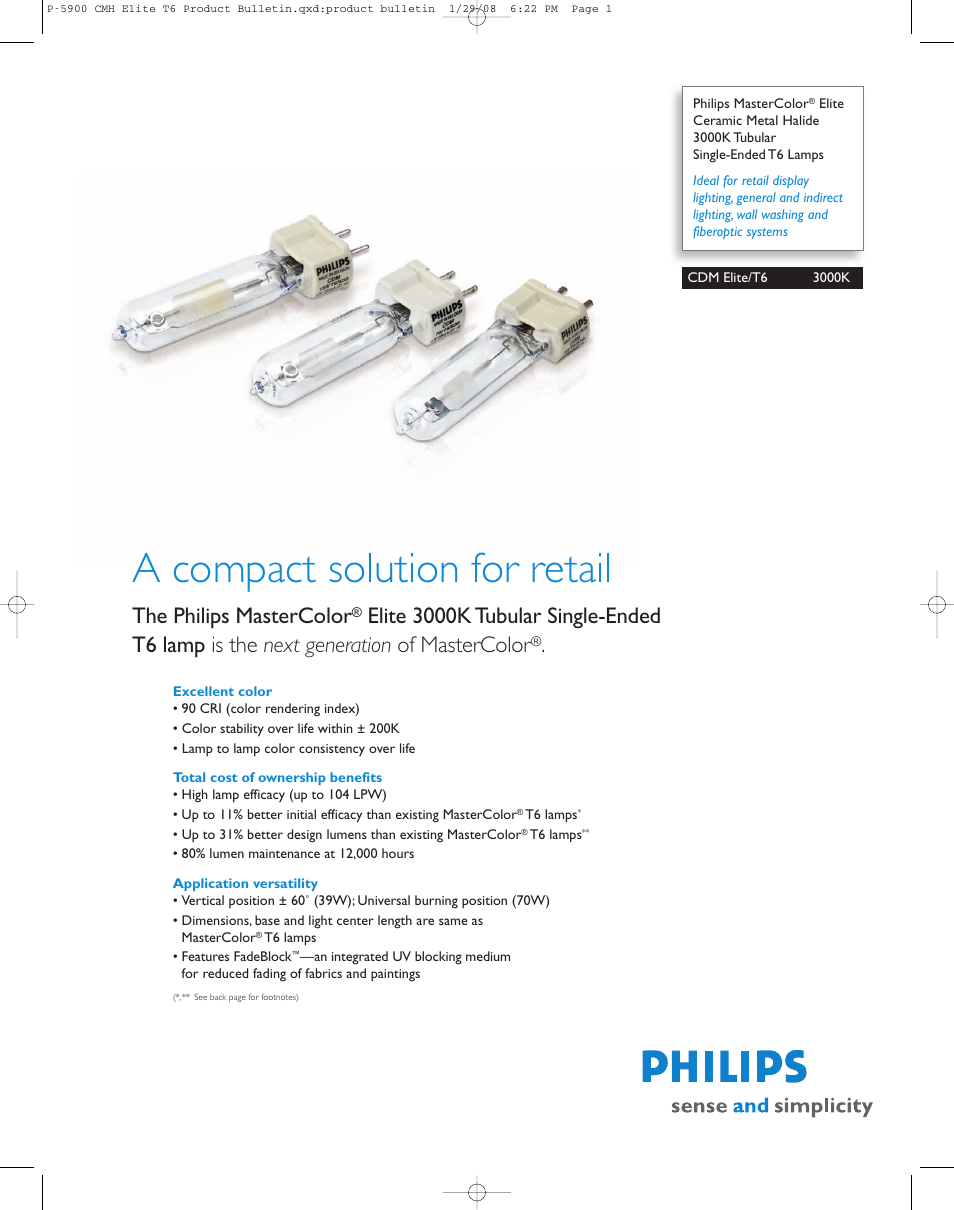 Philips Elite 3000K User Manual | 2 pages