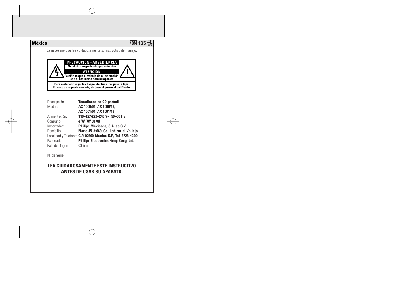 Philips AX1000 User Manual | Page 2 / 17