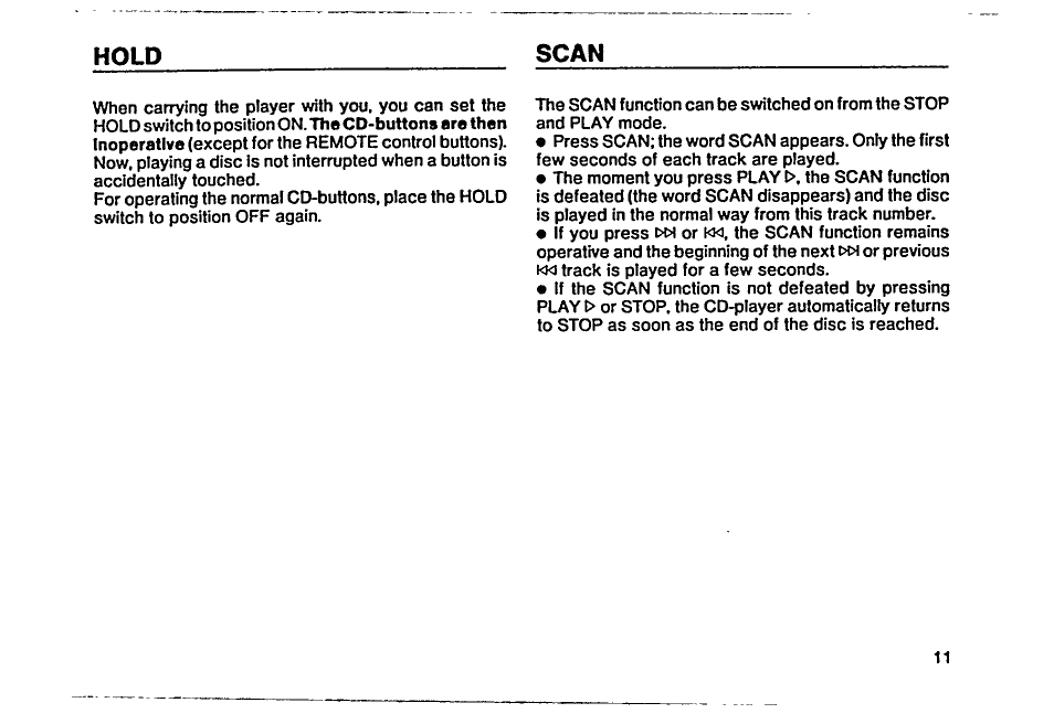 Hold scan | Philips AZ 6804 User Manual | Page 11 / 20