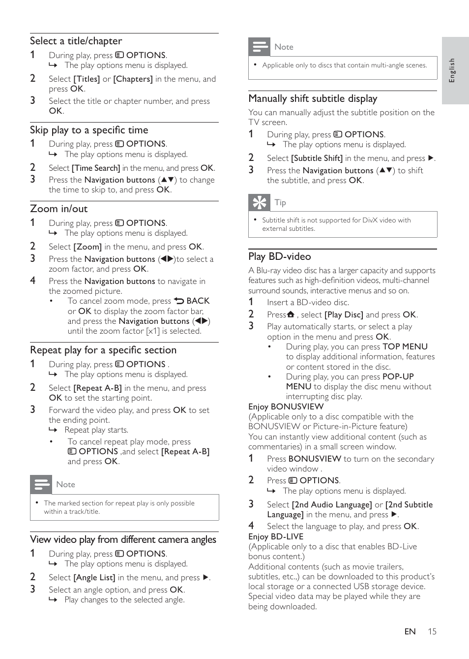 Philips BDP7500S2 User Manual | Page 15 / 50