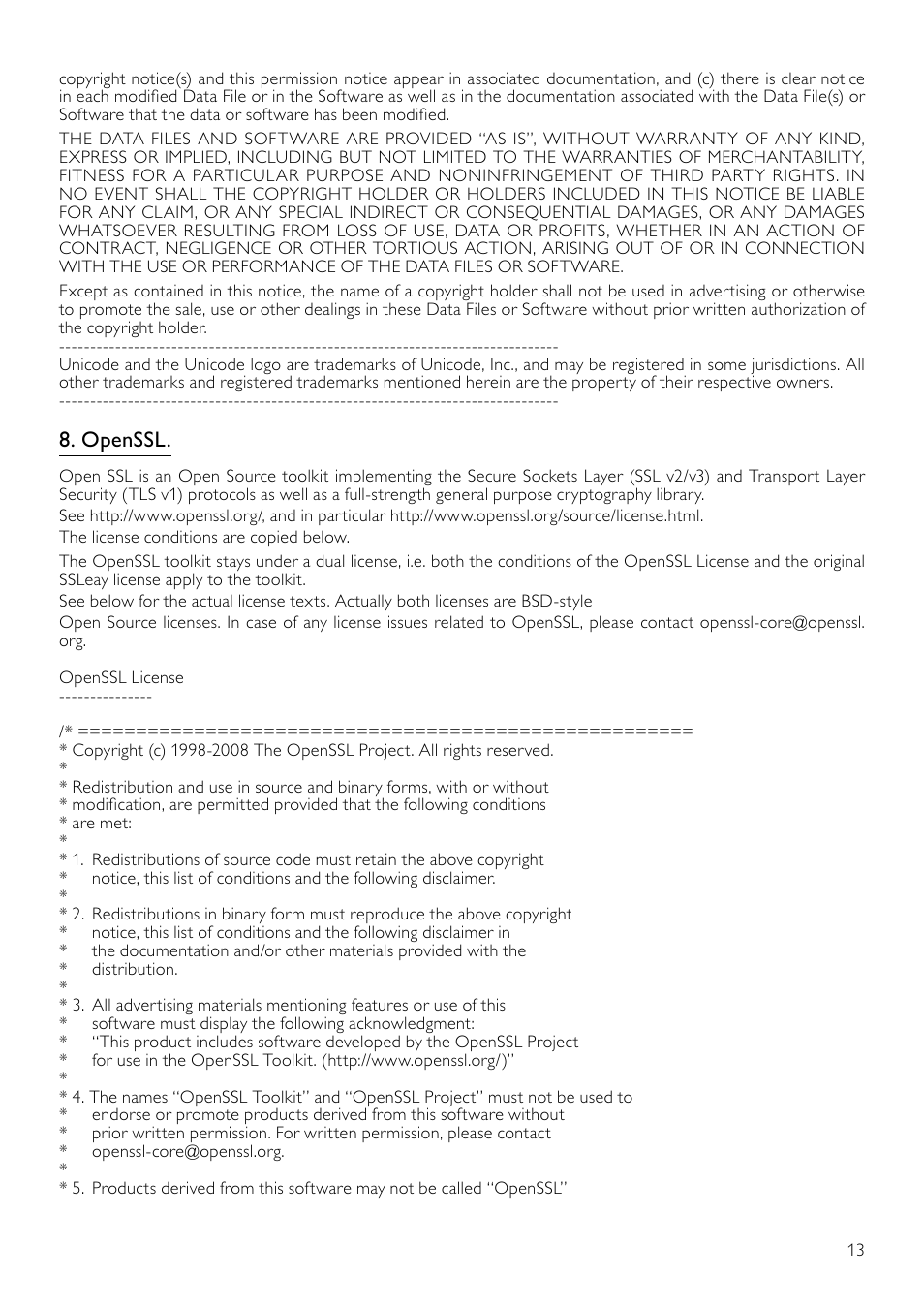 Openssl | Philips BDP7500S2 User Manual | Page 43 / 50