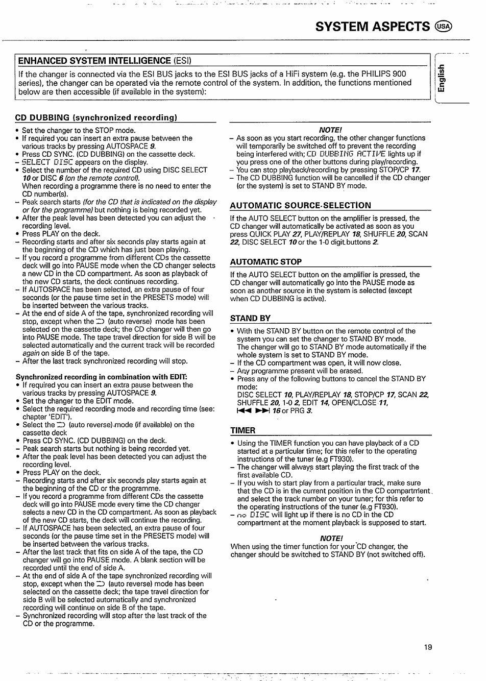 System aspects, Enhanced system intelligence | Philips CDC 936 User Manual | Page 19 / 26