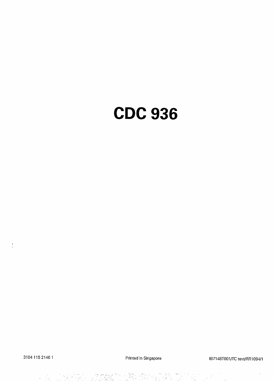 Cdc 936 | Philips CDC 936 User Manual | Page 26 / 26