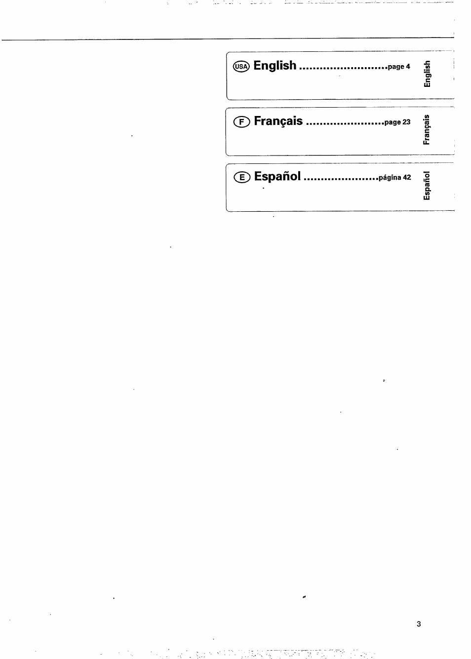 D) español, English | Philips CDC 936 User Manual | Page 3 / 26