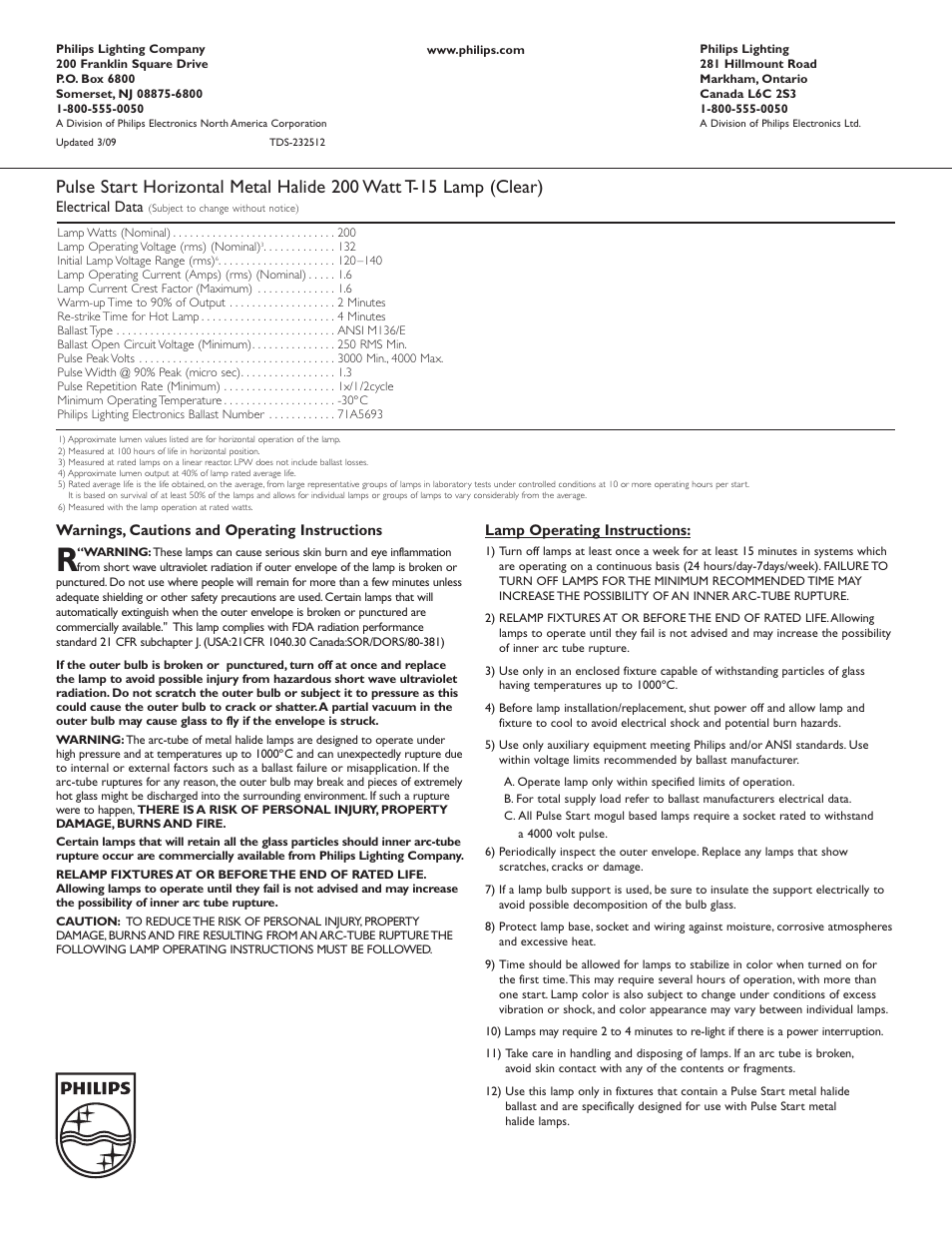 Philips 232512 User Manual | Page 2 / 2