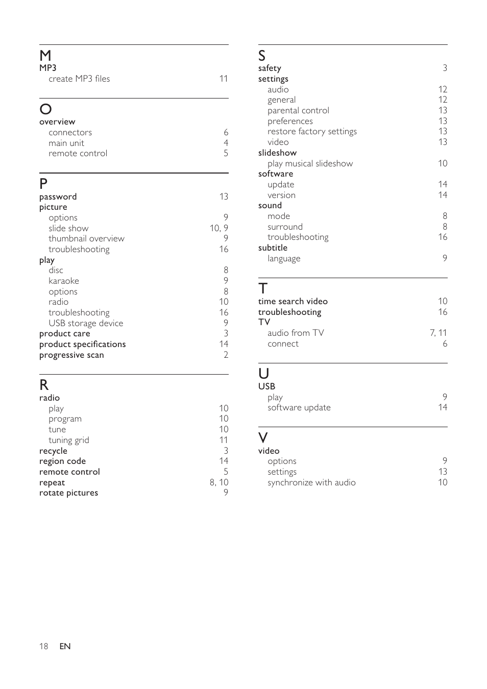 Philips HTS3540/51 User Manual | Page 20 / 20