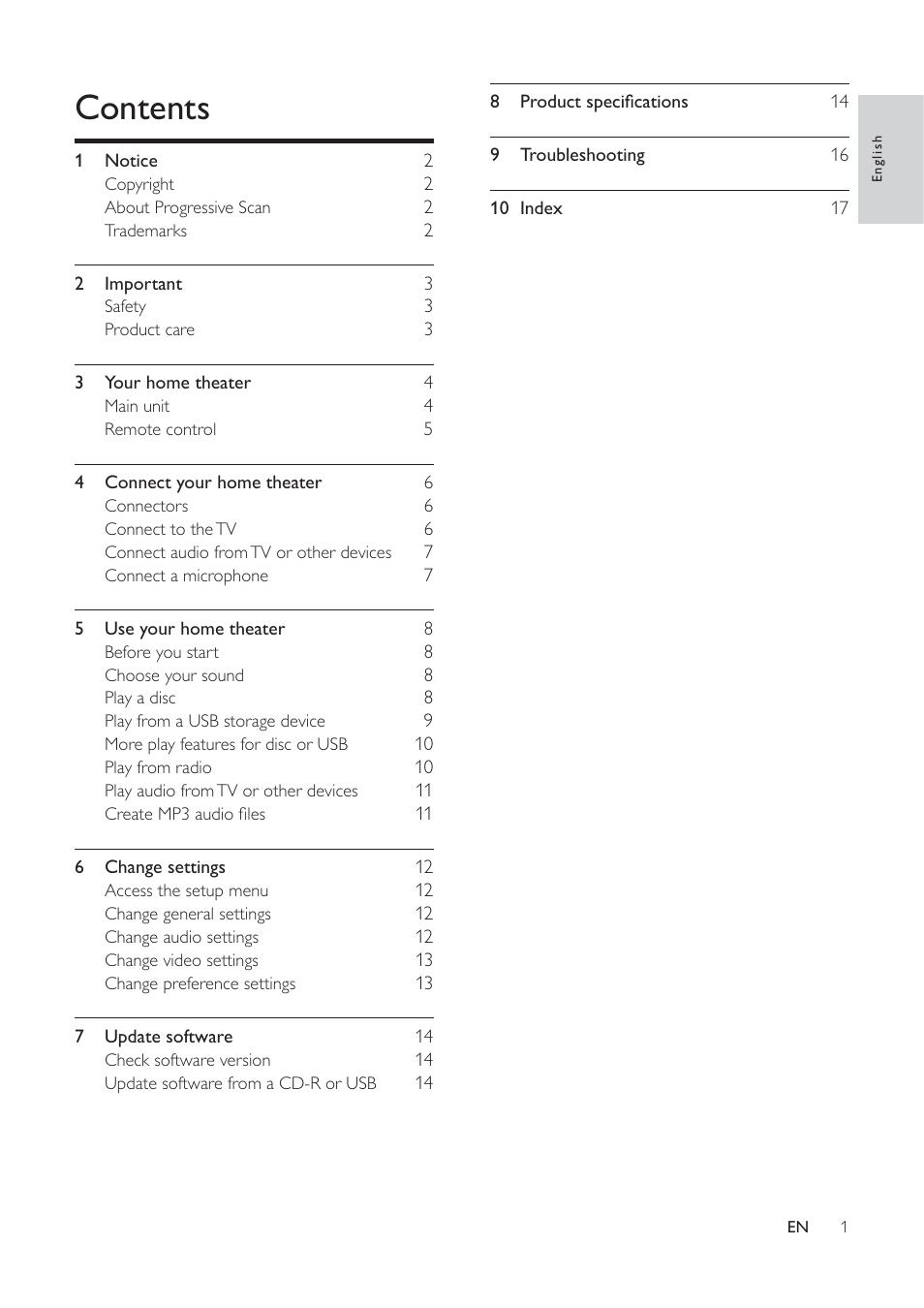 Philips HTS3540/51 User Manual | Page 3 / 20