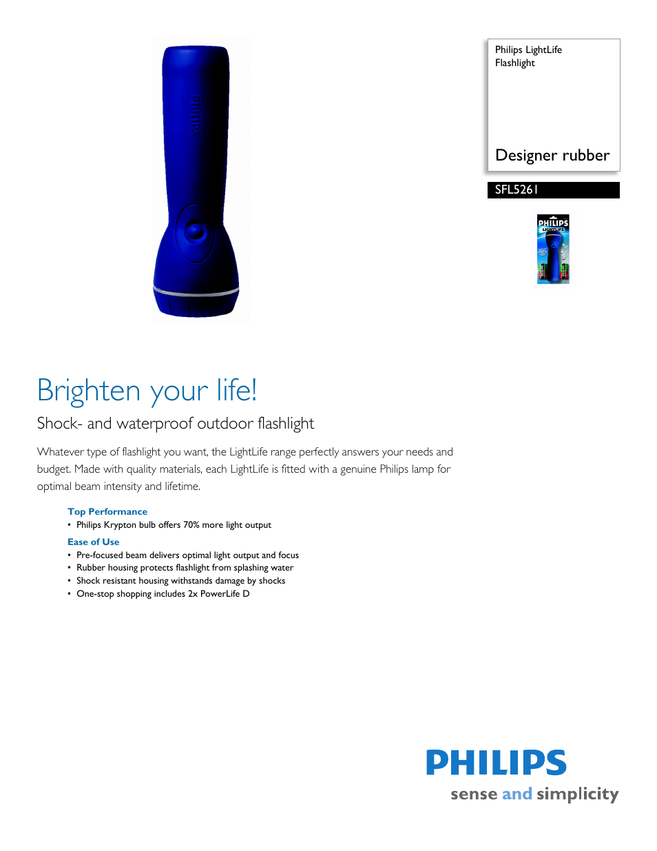 Philips SFL5261 User Manual | 2 pages