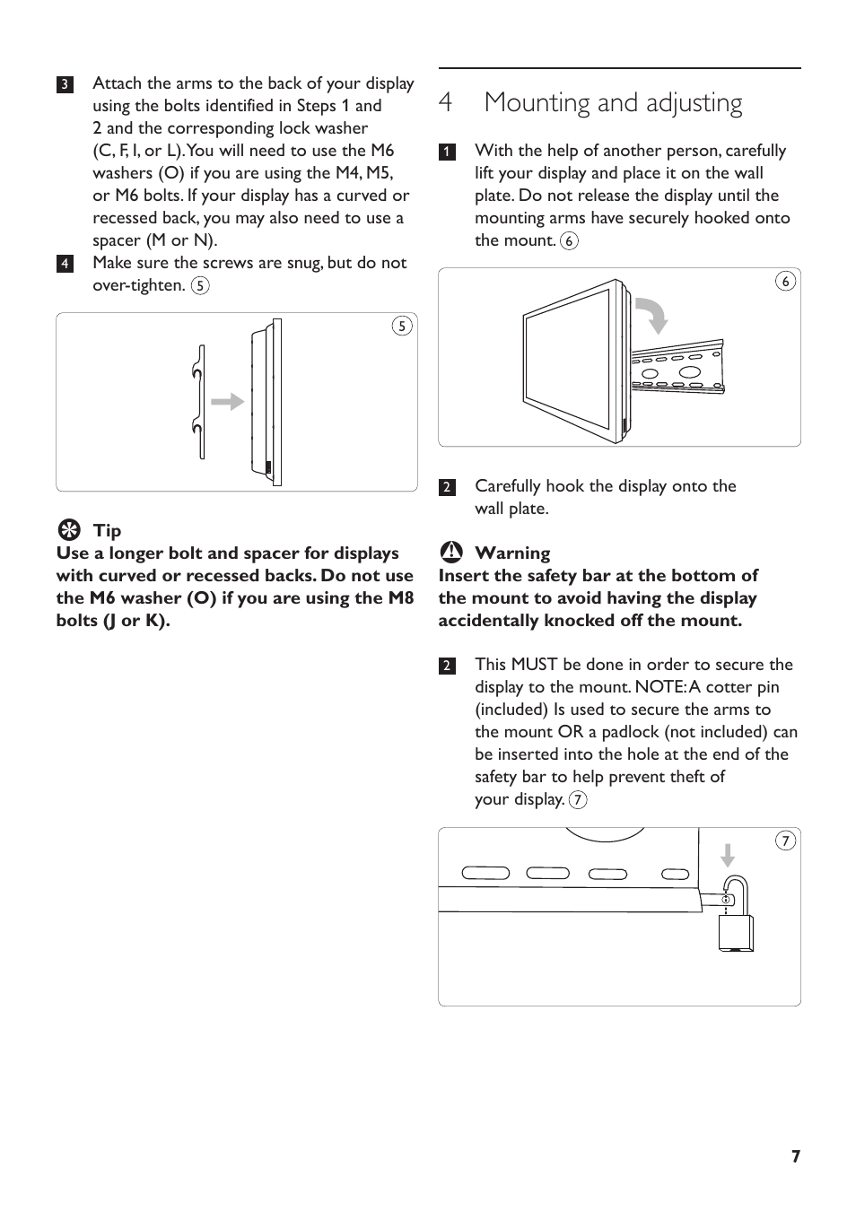 4 mounting and adjusting | Philips SQM5232 User Manual | Page 7 / 23