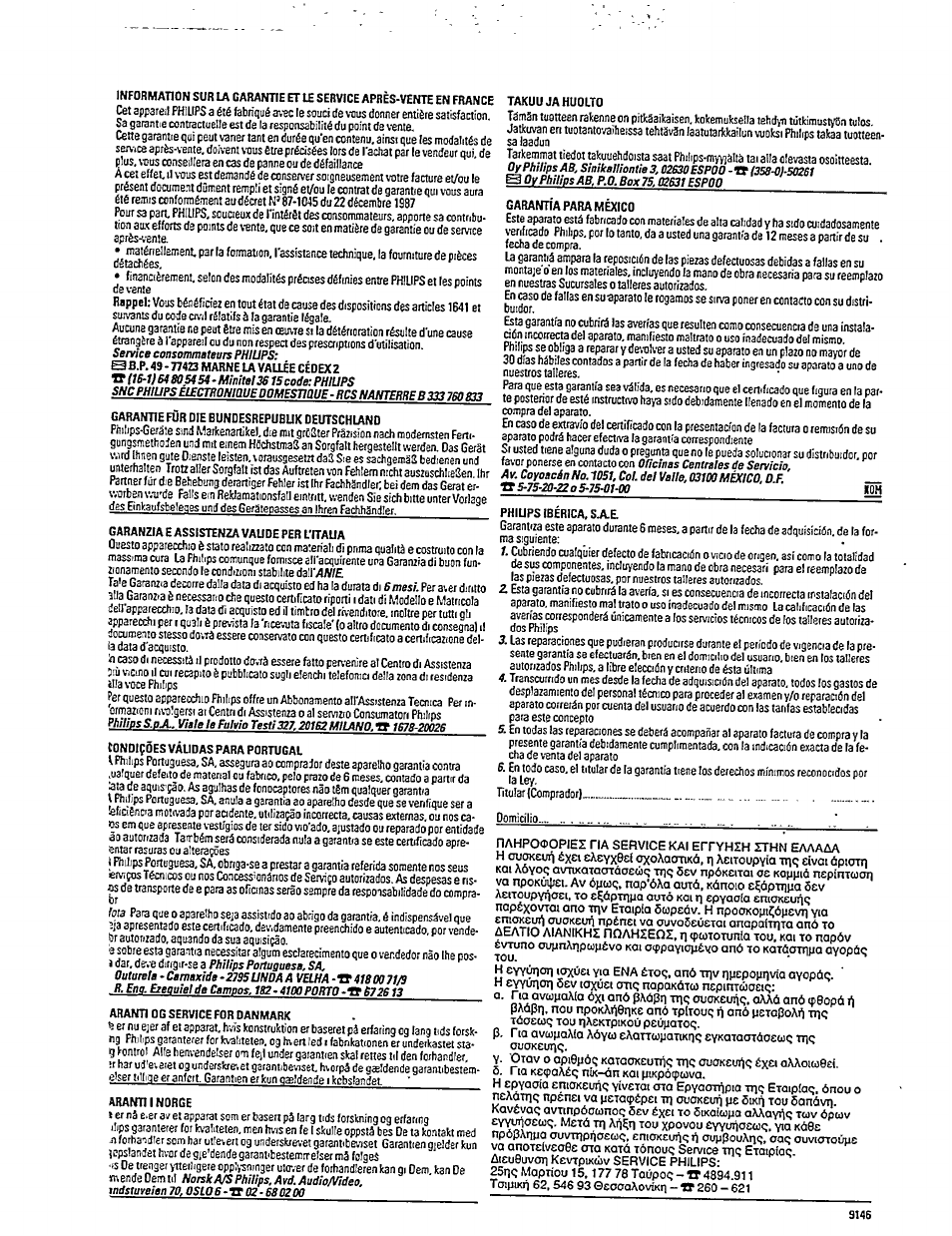 Domicilio | Philips AK 701 User Manual | Page 4 / 10