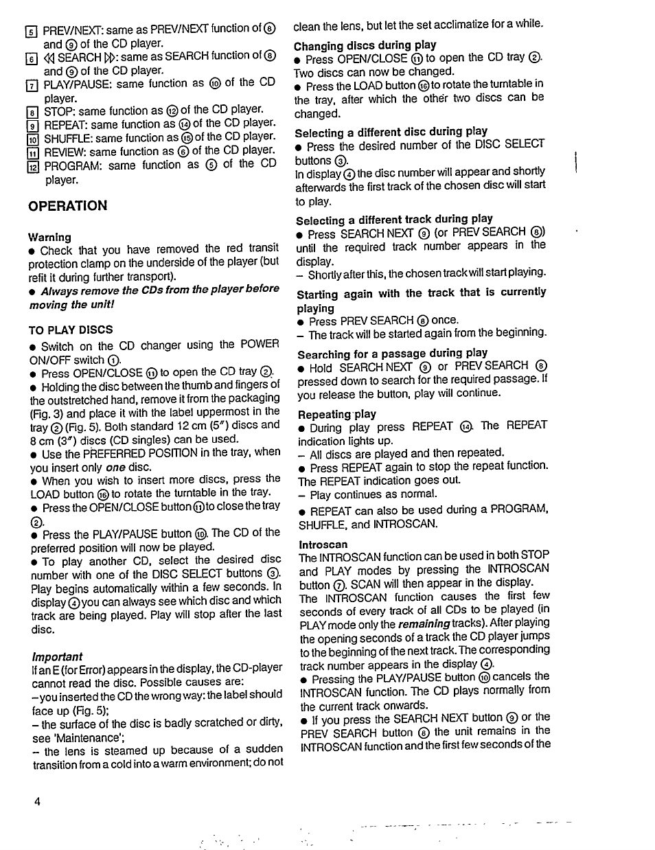 Operation | Philips AK 701 User Manual | Page 8 / 10