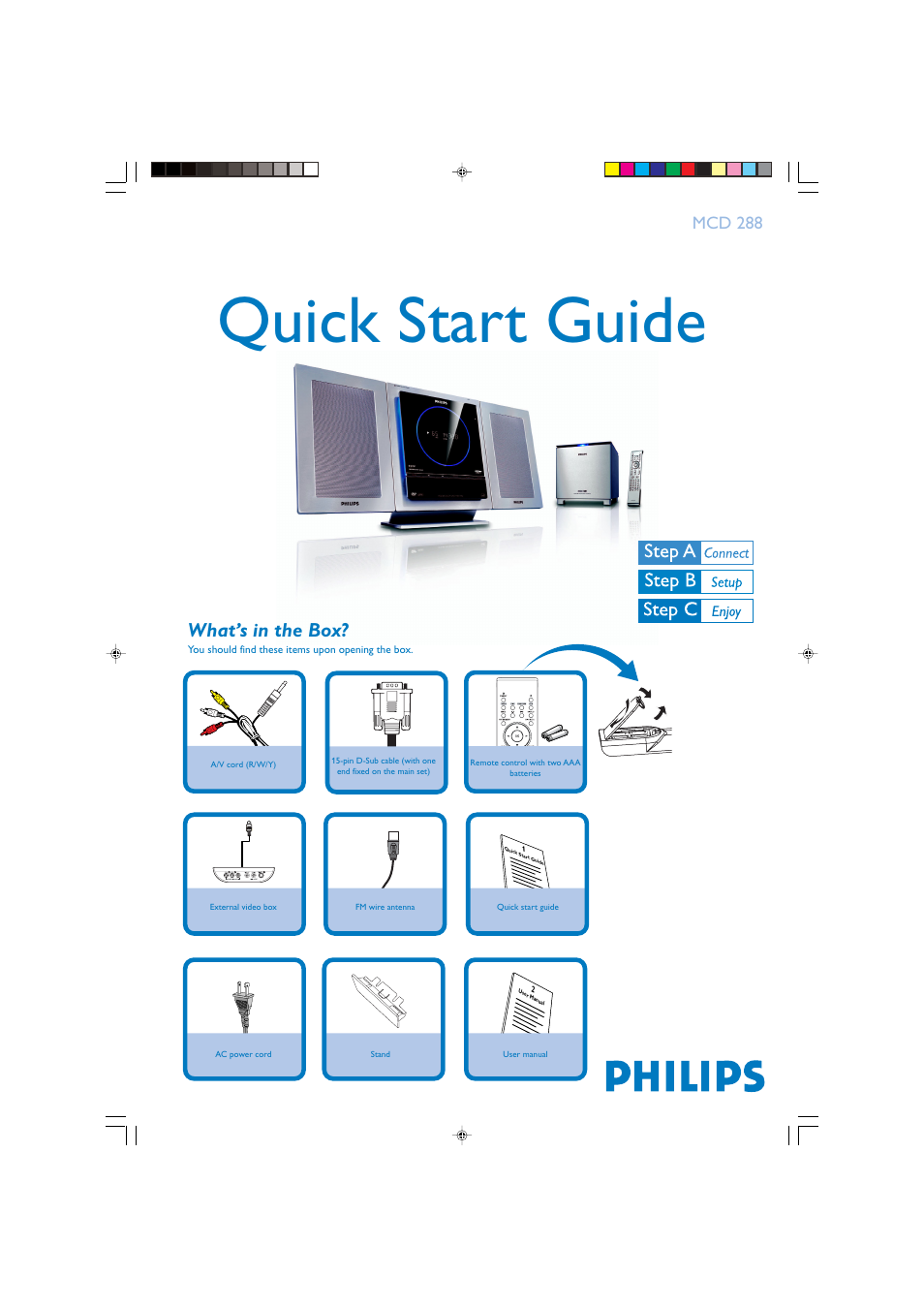Philips DVD Micro Theatre MCD288 User Manual | 4 pages