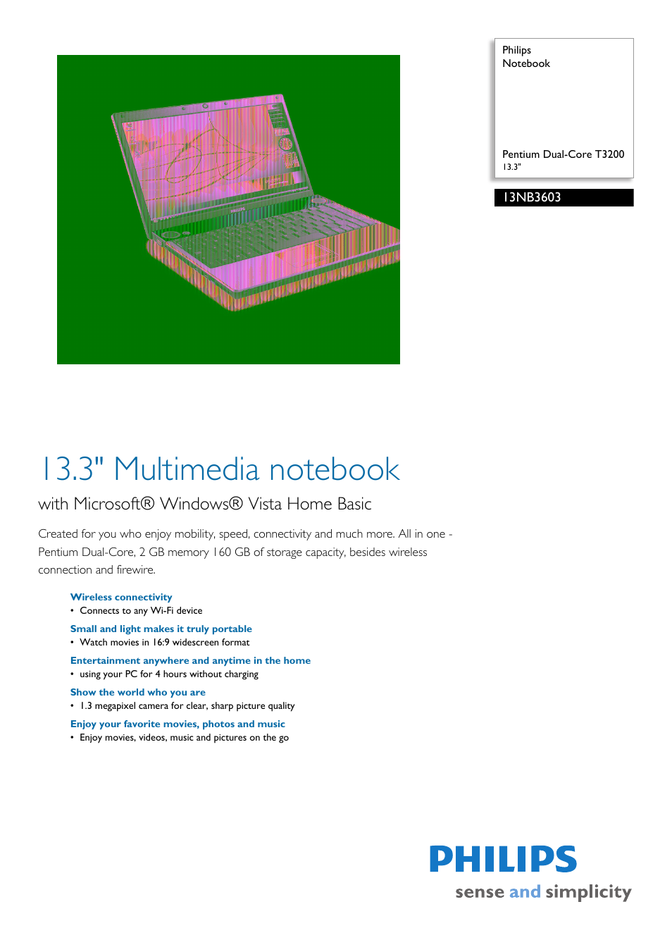 Philips 13NB3603 User Manual | 2 pages
