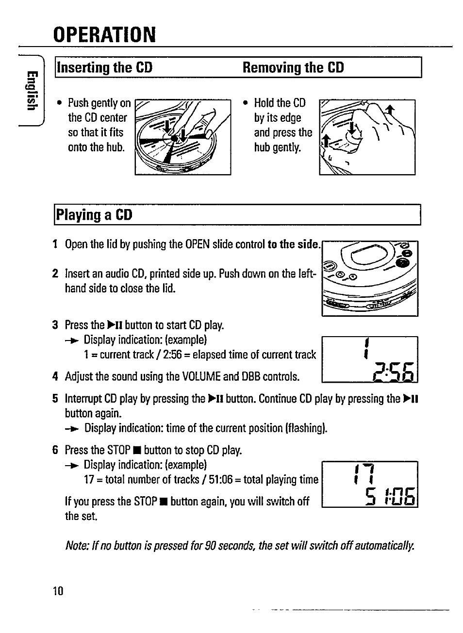 Operation, N1 1 c, L-nc | Philips AZ 7182/00 User Manual | Page 10 / 26