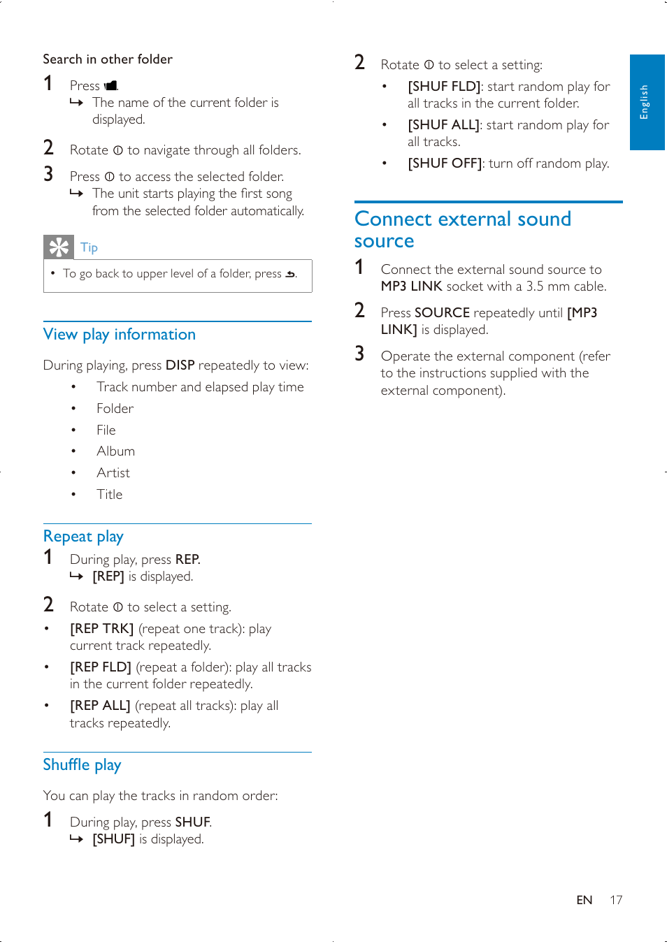 Connect external sound source 1 | Philips DVK PHPRU\ SDHC CE151 User Manual | Page 16 / 25