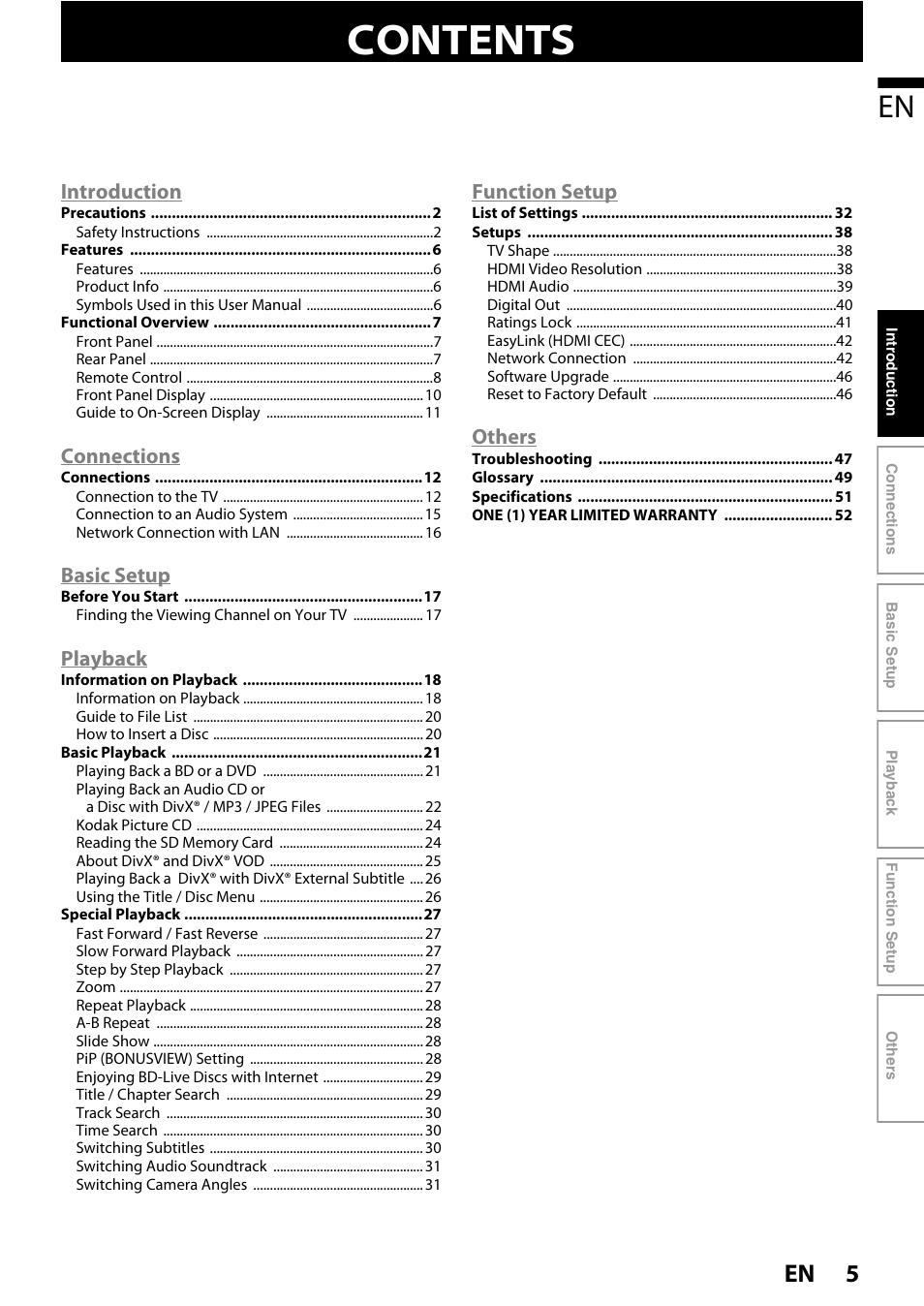 Philips BDP3020/F8 User Manual | Page 5 / 54