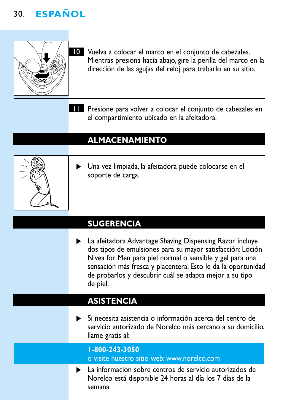 Español | Philips 6709X User Manual | Page 30 / 34