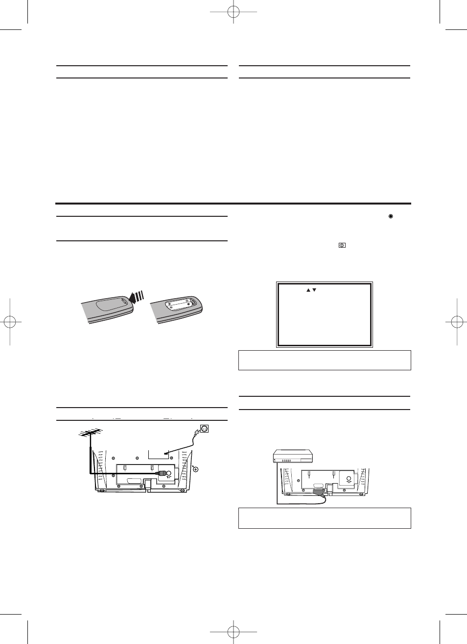 Connecting the tv-video combi, Preparing the remote control for operation, Connecting the cable | Connecting additional devices, Specifications, Supplied accessories | Philips 14PV101 User Manual | Page 4 / 16