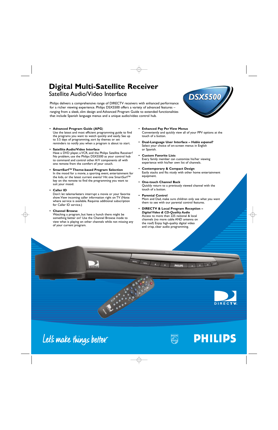 Philips DSX5500 User Manual | 2 pages