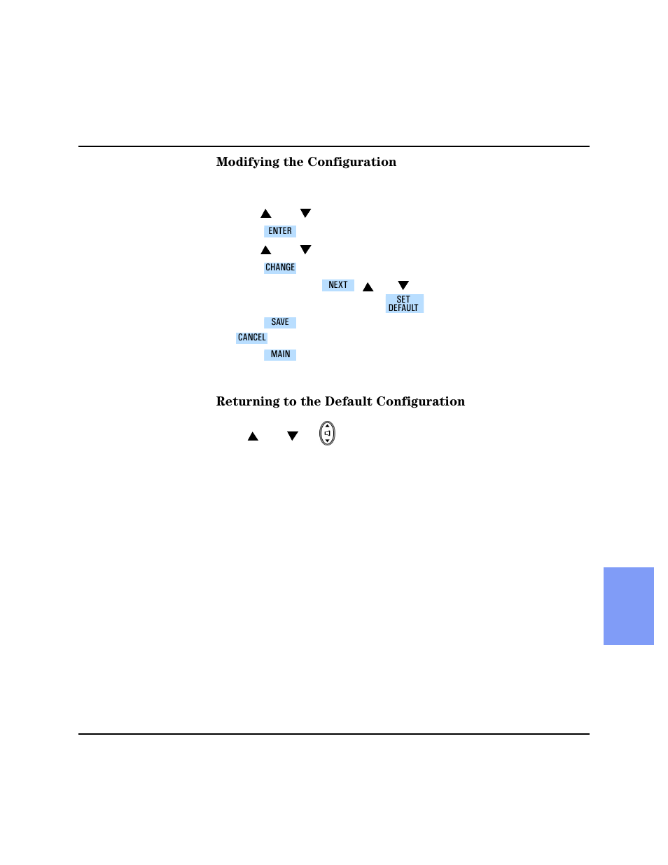 Modifying the configuration, Returning to the default configuration | Philips HEARTSTART XLT M3500B User Manual | Page 113 / 180