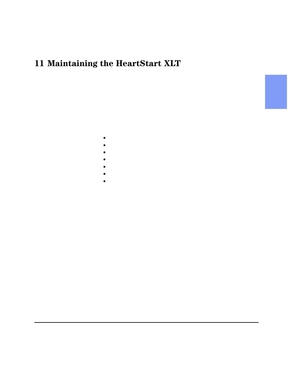 11 maintaining the heartstart xlt, Maintaining the heartstart xlt | Philips HEARTSTART XLT M3500B User Manual | Page 115 / 180