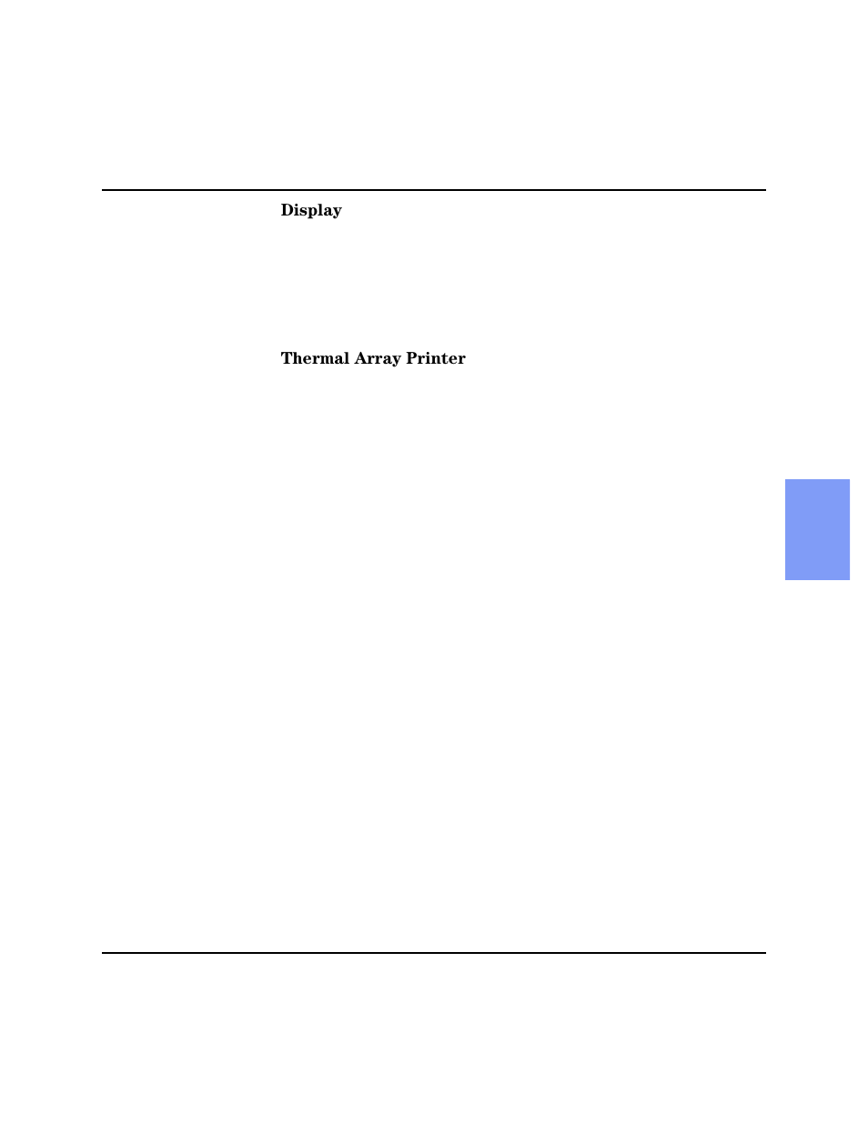 Display, Thermal array printer, Display -5 thermal array printer -5 | Philips HEARTSTART XLT M3500B User Manual | Page 151 / 180