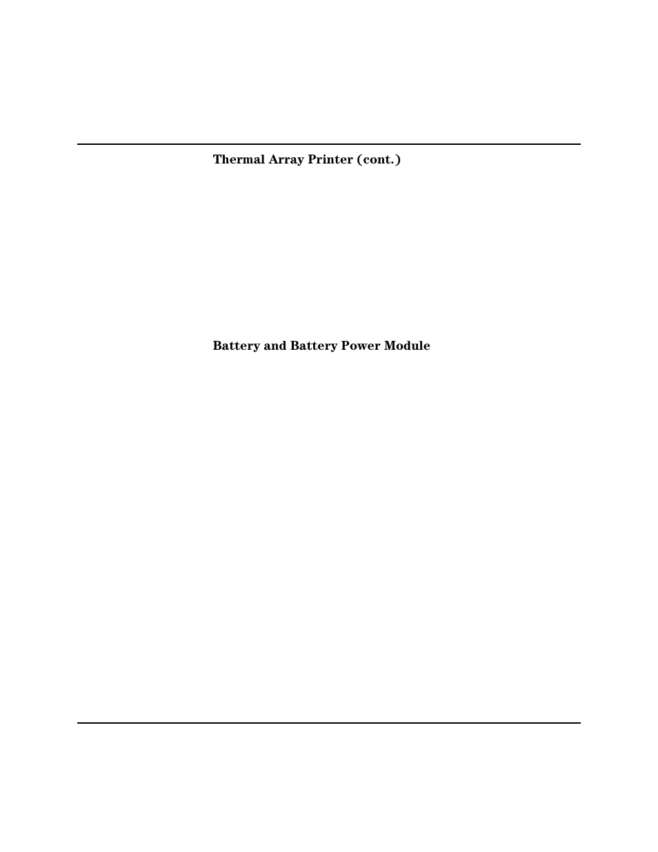 Thermal array printer (cont.), Battery and battery power module | Philips HEARTSTART XLT M3500B User Manual | Page 152 / 180