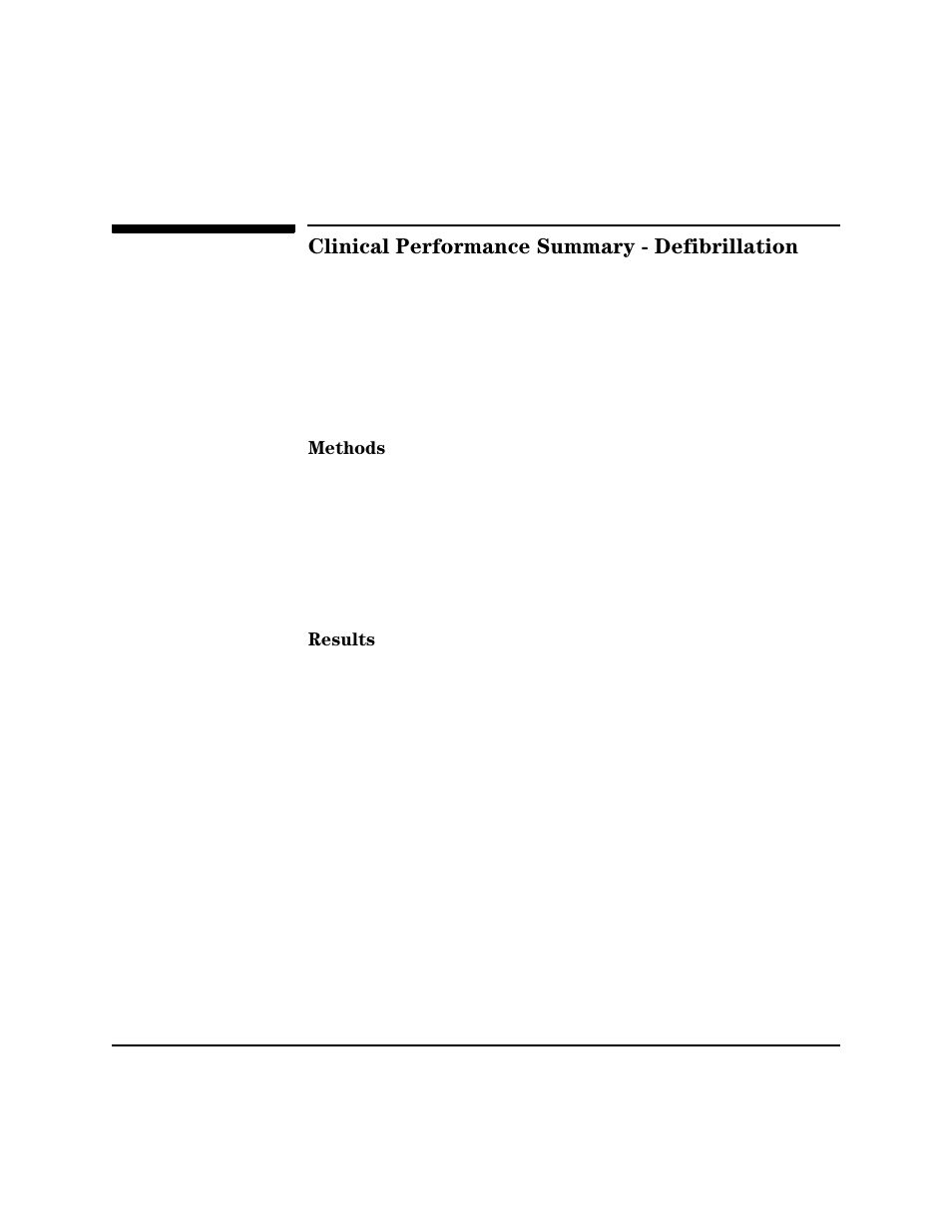 Clinical performance summary - defibrillation, Methods, Results | Clinical performance summary - defibrillation -14, Methods -14 results -14 | Philips HEARTSTART XLT M3500B User Manual | Page 160 / 180