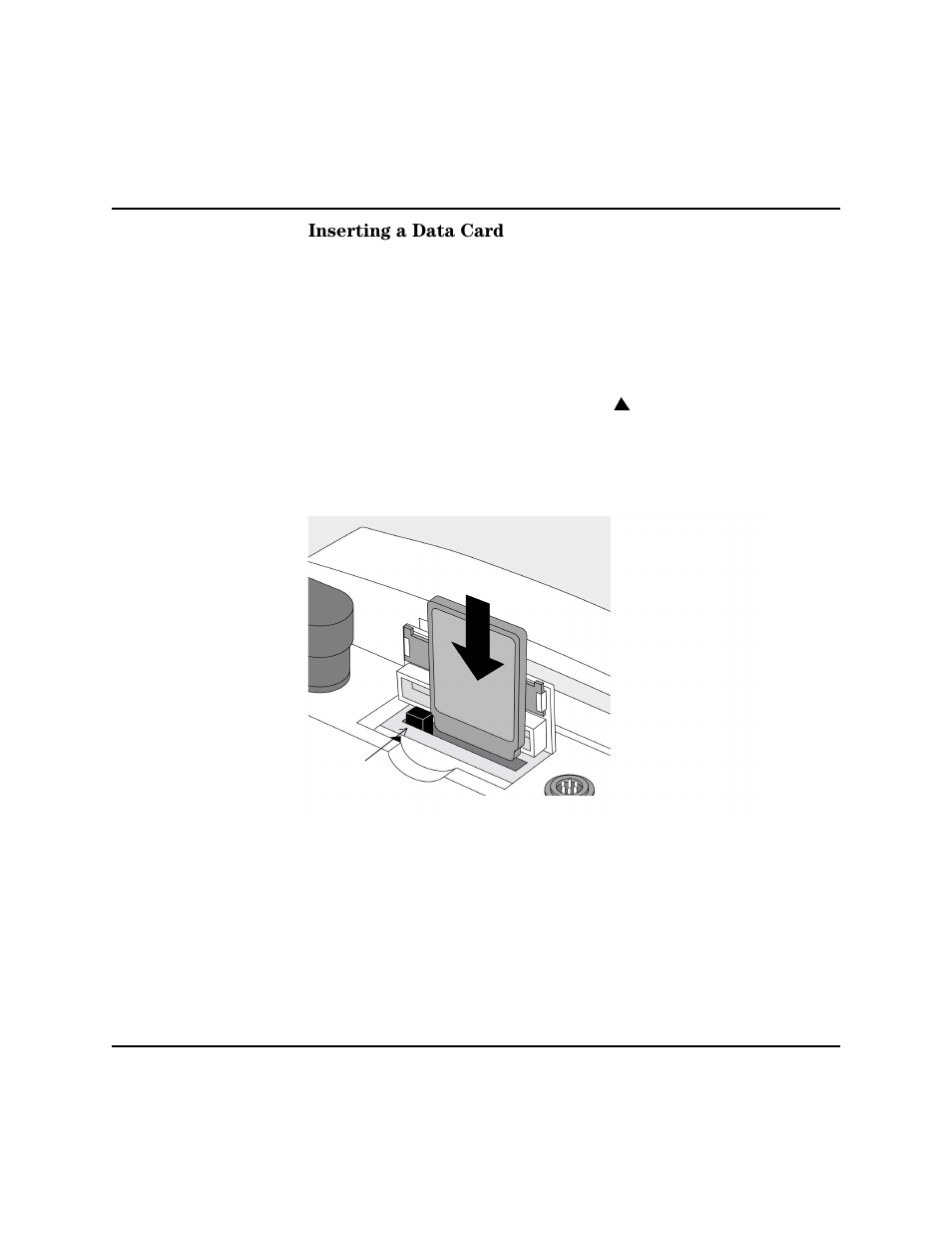 Inserting a data card, Inserting a data card -12 | Philips HEARTSTART XLT M3500B User Manual | Page 32 / 180