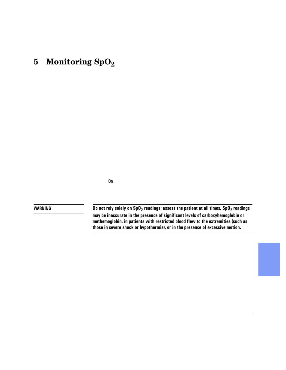5 monitoring spo2, Monitoring spo2, 5monitoring spo | Philips HEARTSTART XLT M3500B User Manual | Page 61 / 180