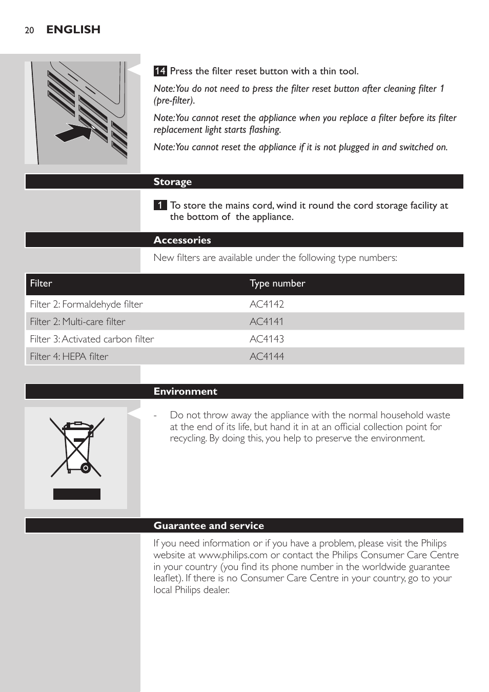 Philips AC4072 User Manual | Page 17 / 20