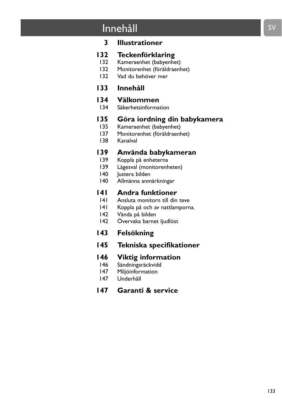 Innehåll | Philips SCD491 User Manual | Page 132 / 211
