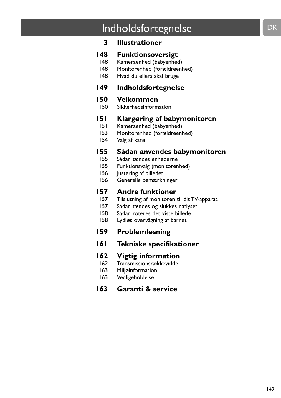 Indholdsfortegnelse | Philips SCD491 User Manual | Page 148 / 211