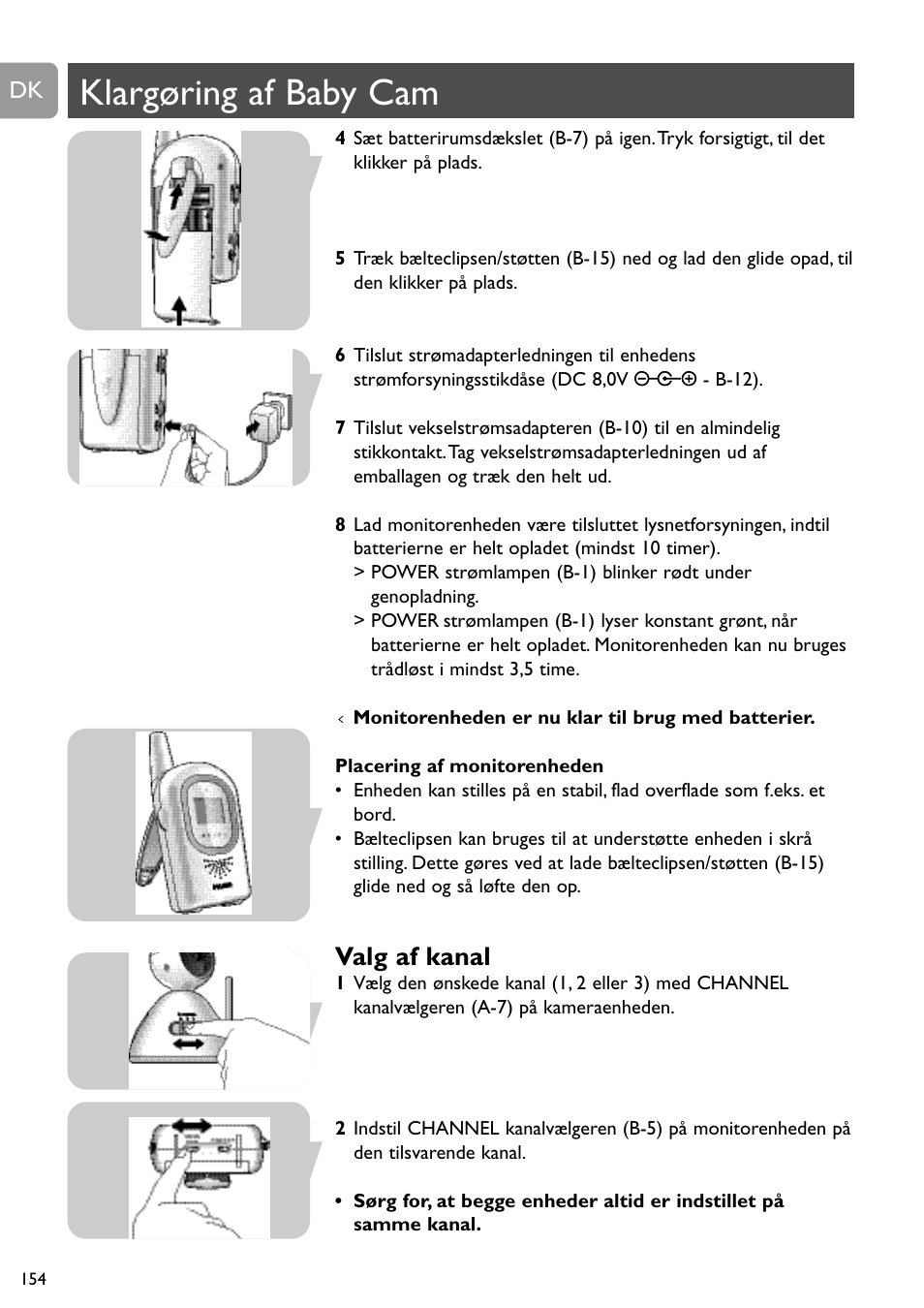 Klargøring af baby cam, Valg af kanal | Philips SCD491 User Manual | Page 153 / 211