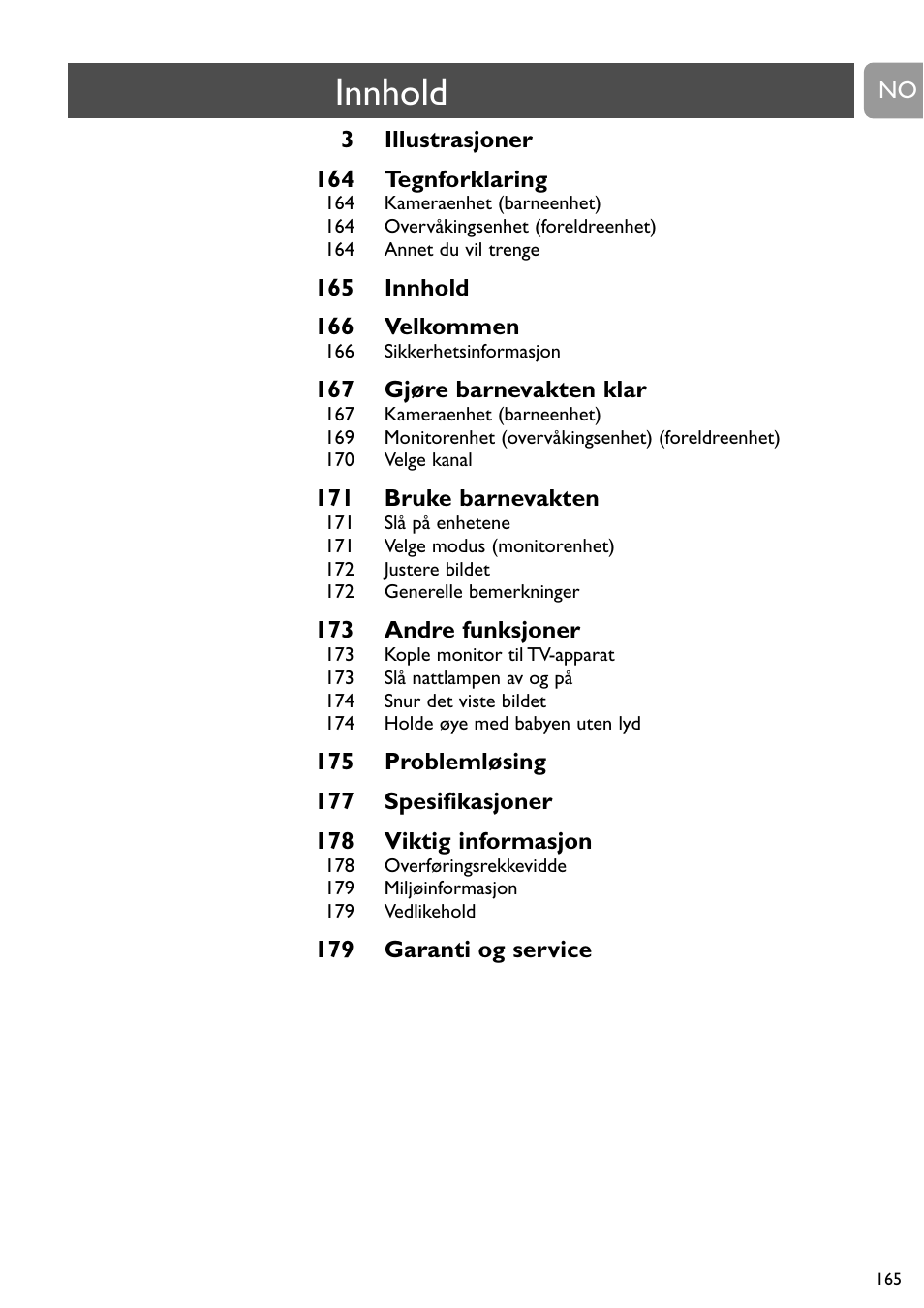 Innhold | Philips SCD491 User Manual | Page 164 / 211