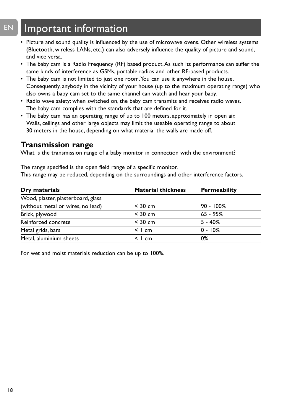 Important information, Transmission range | Philips SCD491 User Manual | Page 17 / 211