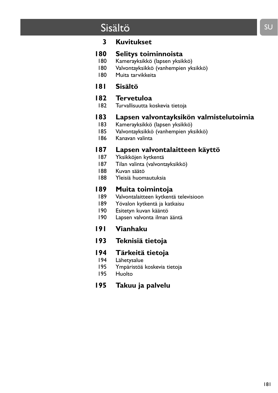 Sisältö | Philips SCD491 User Manual | Page 180 / 211