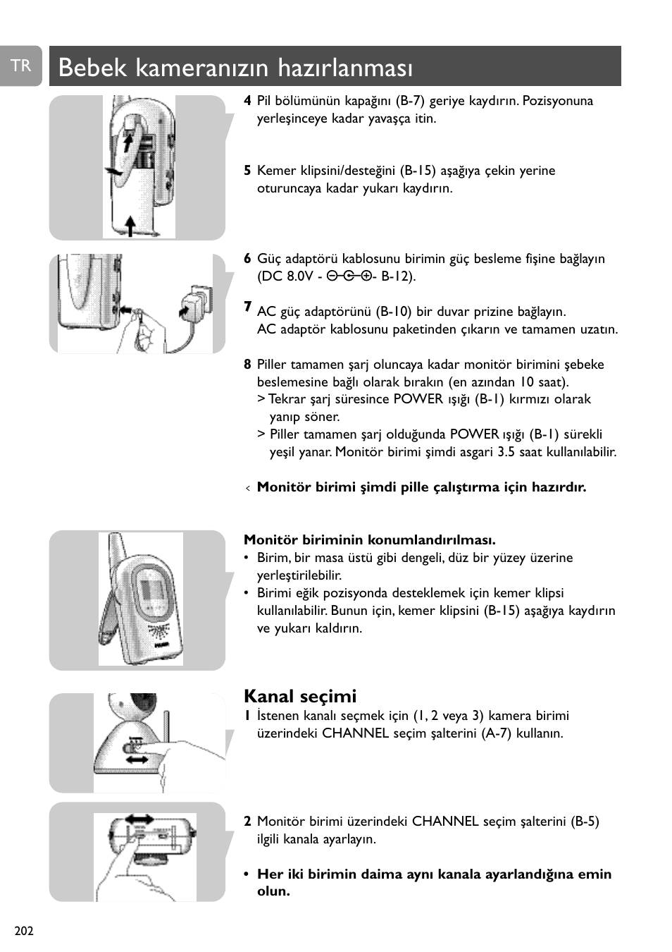 Bebek kameranızın hazırlanması, Kanal seçimi | Philips SCD491 User Manual | Page 201 / 211