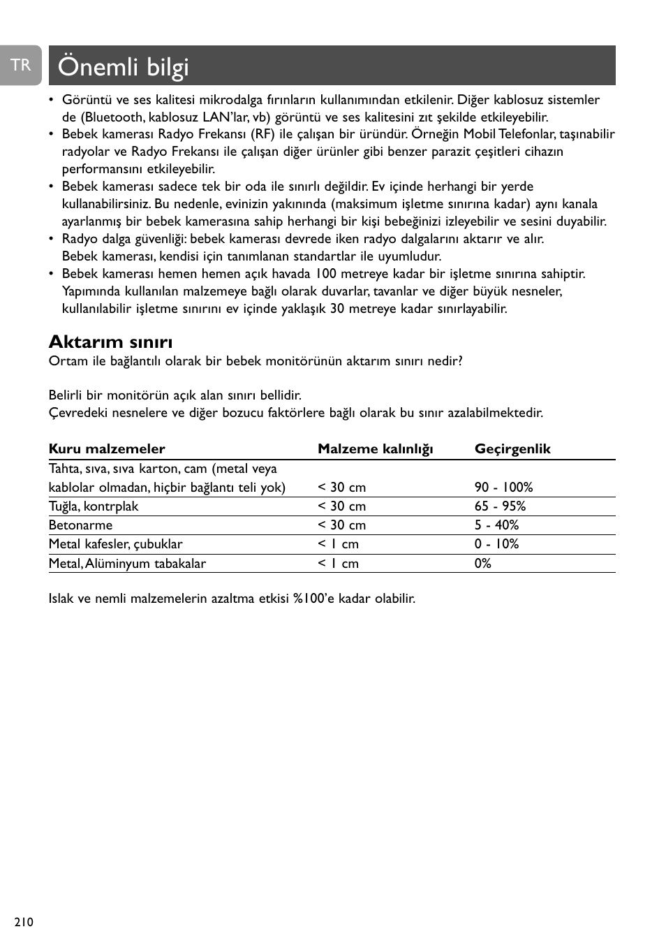 Önemli bilgi, Aktarım sınırı | Philips SCD491 User Manual | Page 209 / 211