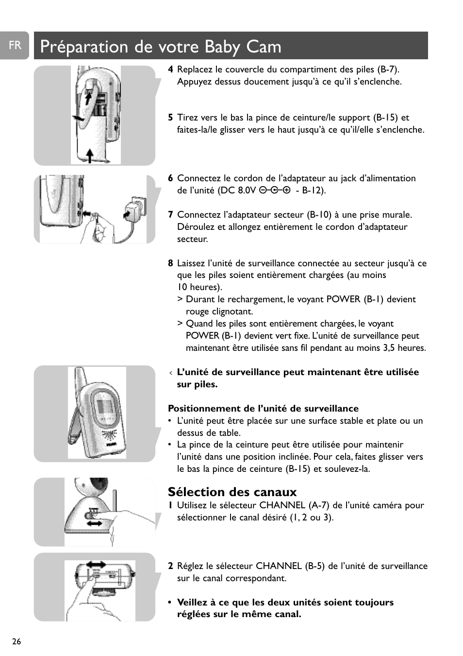 Préparation de votre baby cam, Sélection des canaux | Philips SCD491 User Manual | Page 25 / 211