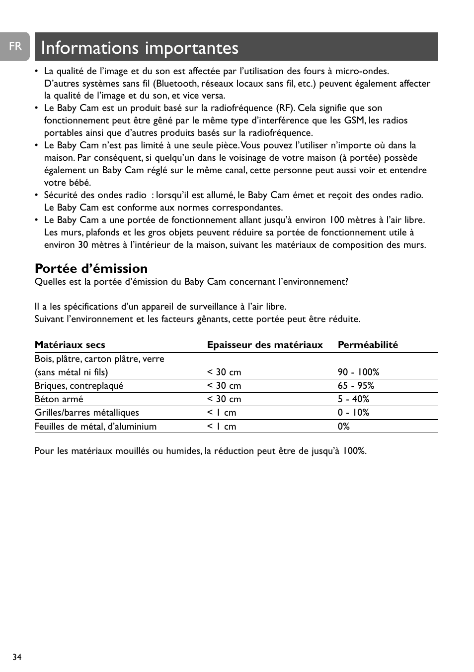 Informations importantes, Portée d’émission | Philips SCD491 User Manual | Page 33 / 211