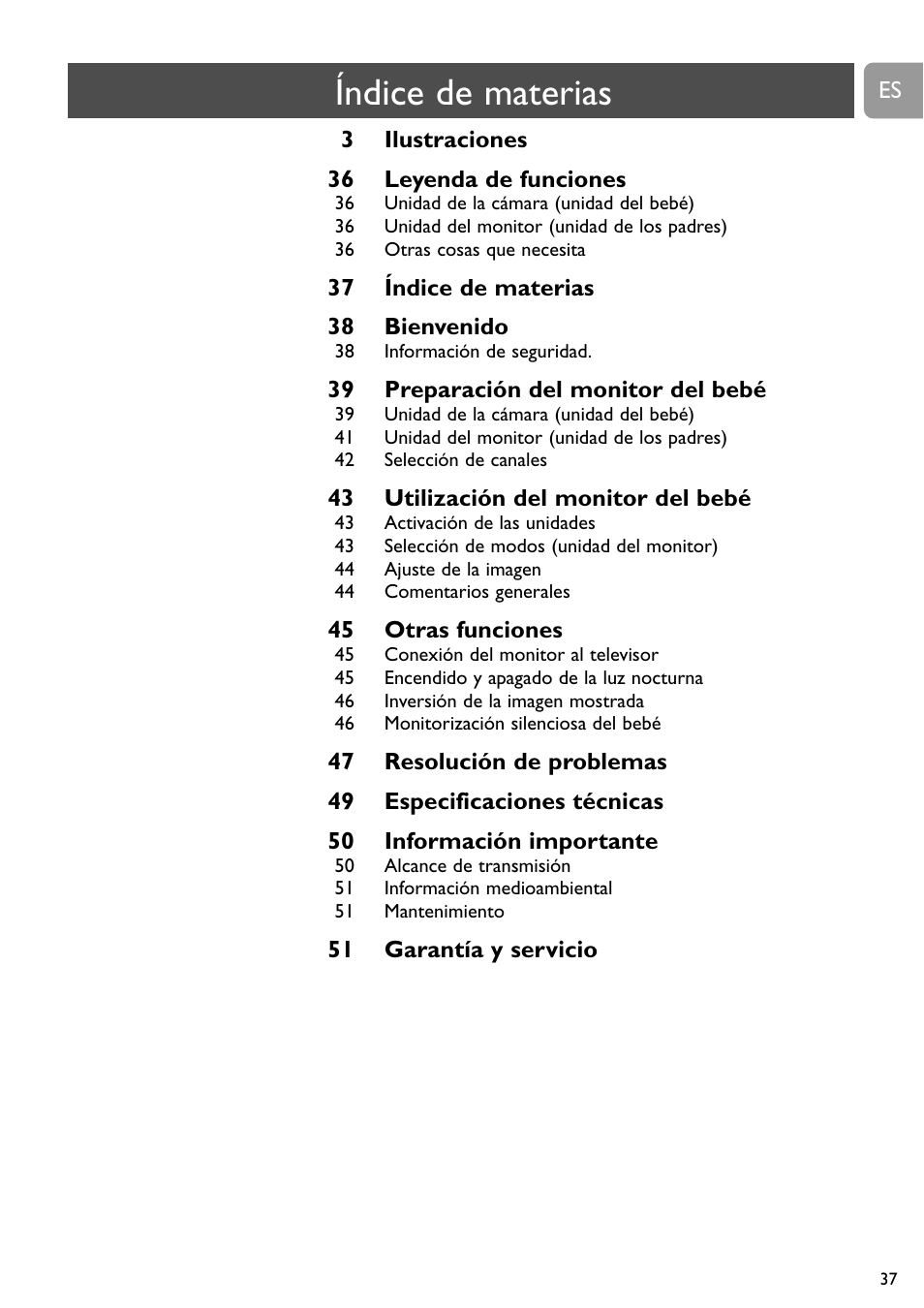 Índice de materias | Philips SCD491 User Manual | Page 36 / 211