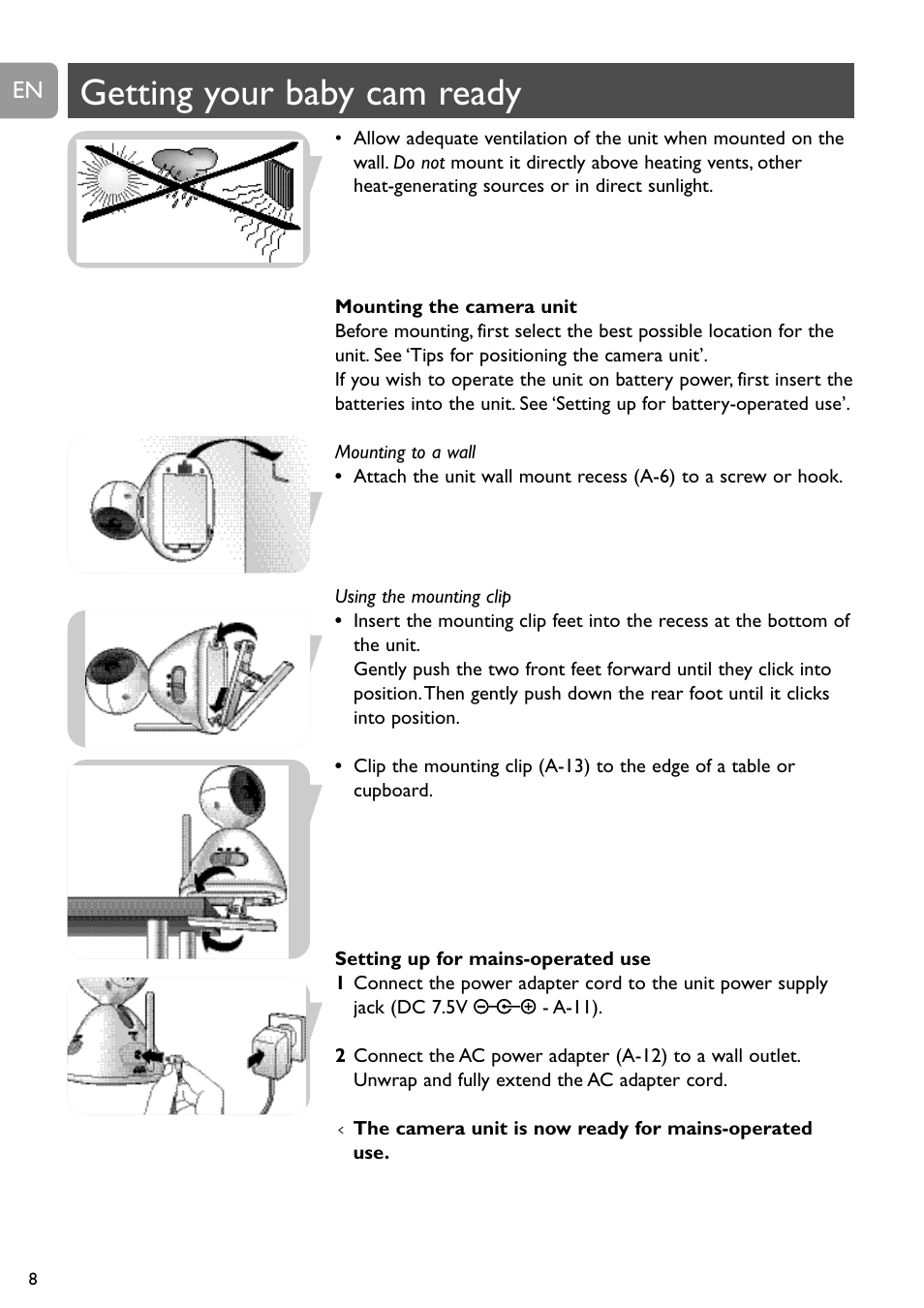Getting your baby cam ready | Philips SCD491 User Manual | Page 7 / 211