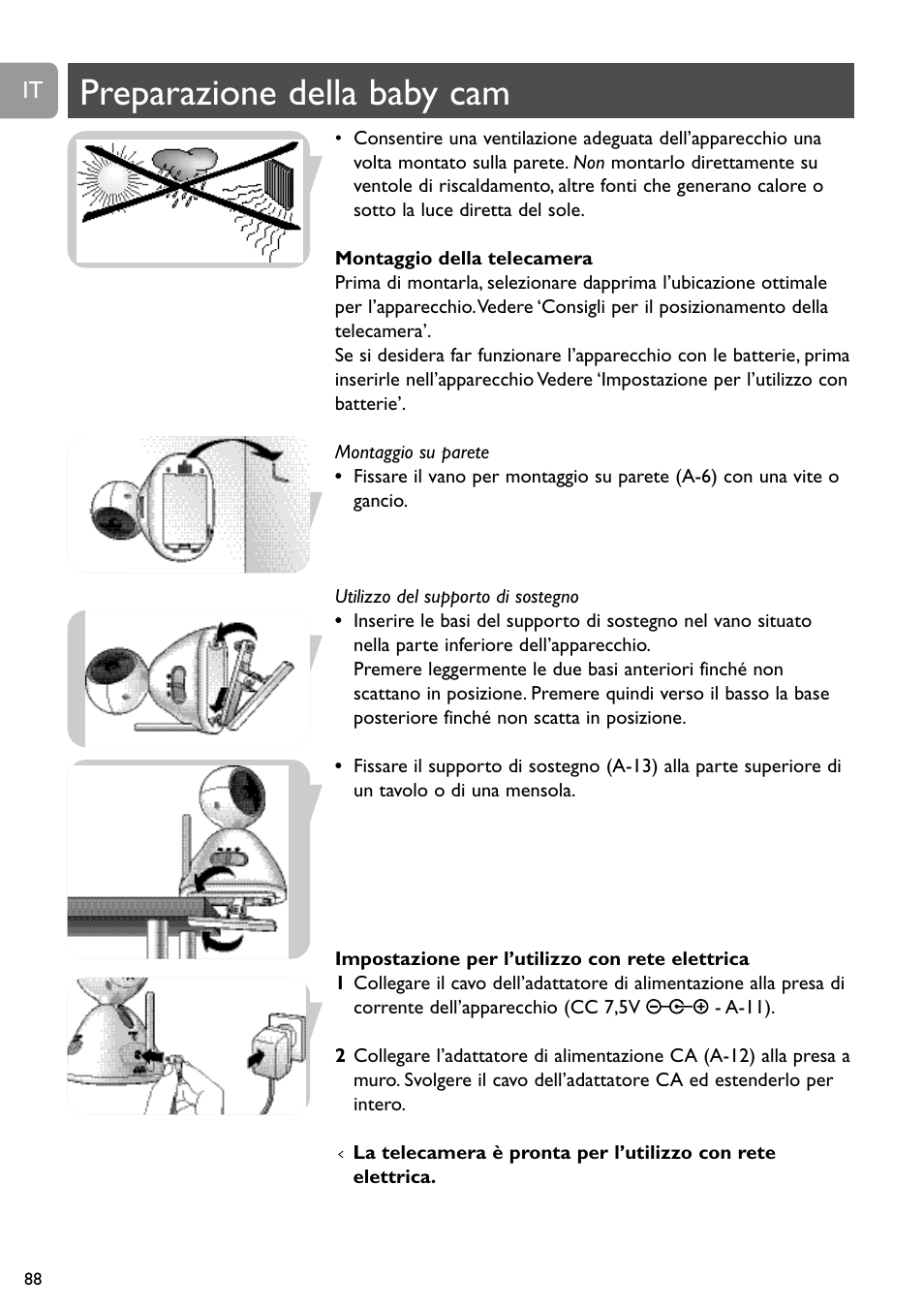 Preparazione della baby cam | Philips SCD491 User Manual | Page 87 / 211